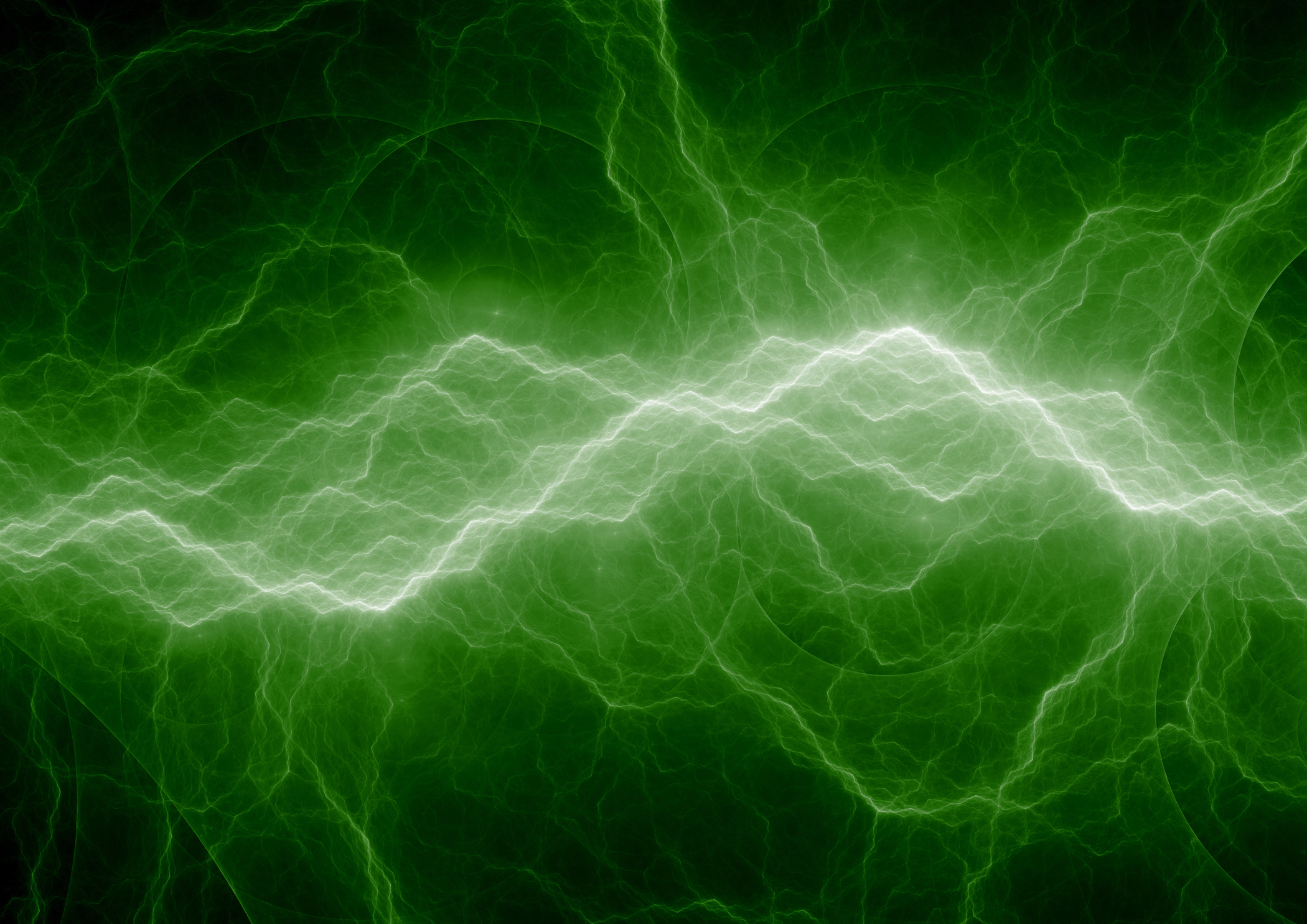 Green lightning strike, green energy